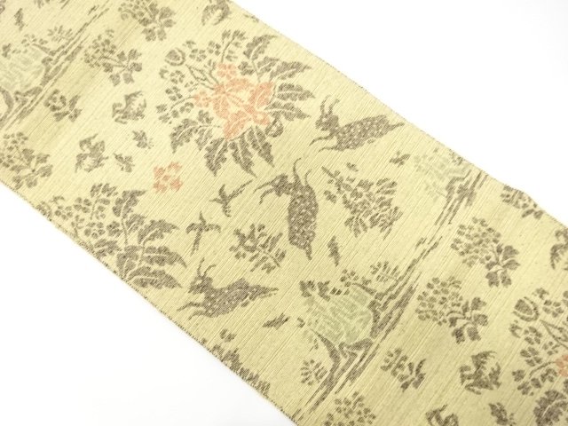 JAPANESE NAGOYA OBI / MAWATA TSUMUGI / WOVEN FLORAL SARASA